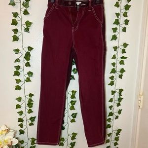 PacSun 2tone burgundy high waisted carpenter pants